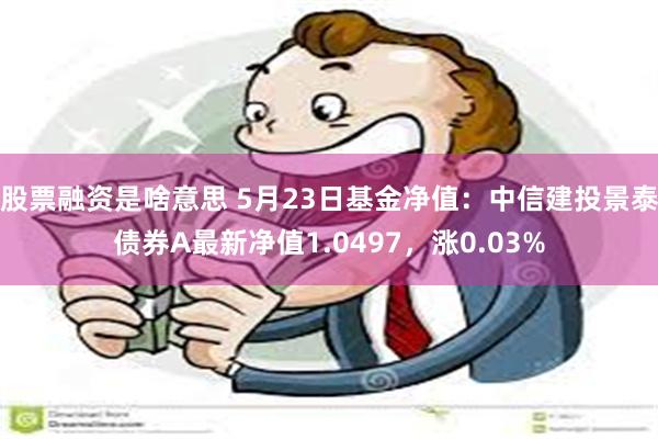 股票融资是啥意思 5月23日基金净值：中信建投景泰债券A最新净值1.0497，涨0.03%