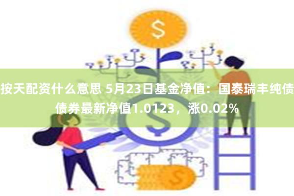 按天配资什么意思 5月23日基金净值：国泰瑞丰纯债债券最新净值1.0123，涨0.02%