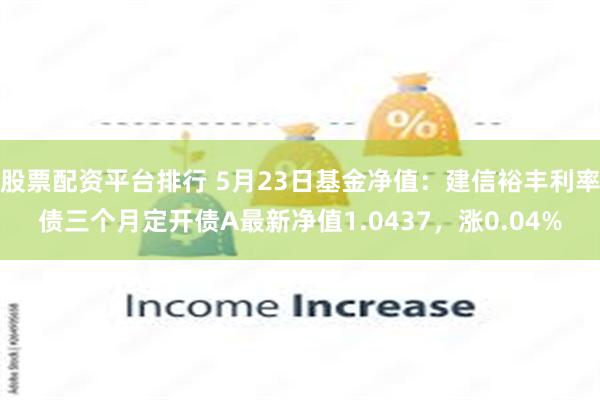 股票配资平台排行 5月23日基金净值：建信裕丰利率债三个月定开债A最新净值1.0437，涨0.04%